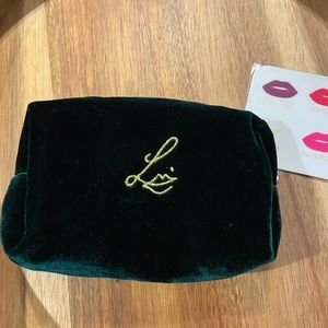 Lisa Eldridge Velvet Pouch in Deep Emerald
